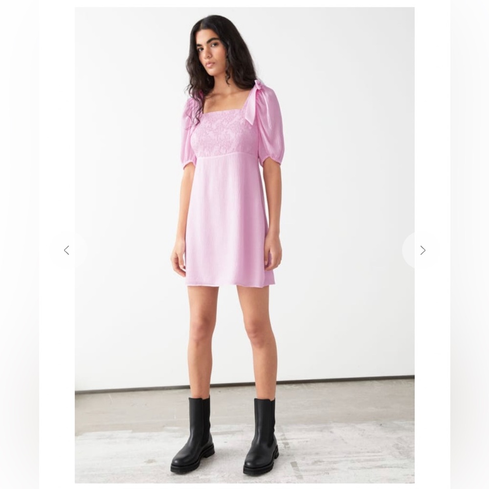 Other Stories Fitted Puff Sleeve Mini Dress